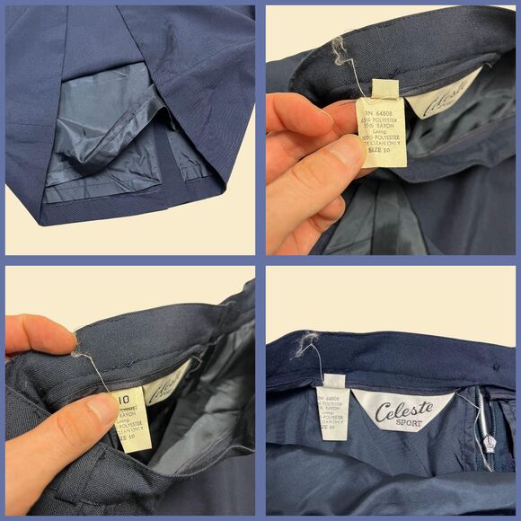 Vintage 70s/80s navy blue skirt by Celeste Sport, size 10 midi to maxi skirt - Picture 3 of 6